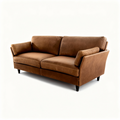 RIVA two-seater sofa in vintage chestnut full-grain leather