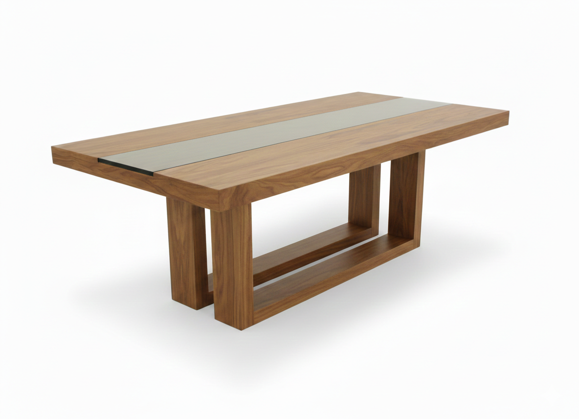 Table BRODWAY noyer verre trempe 250cm salle a manger – livraison incluse Belgique Bruxelles