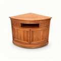 Classic oak corner TV cabinet in warm cherry-wood finish