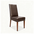 Quadro dining chair in chocolate faux leather with geometric square stitching