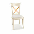 Denia crossback dining chair with off-white lacquer and natural wood cross insert