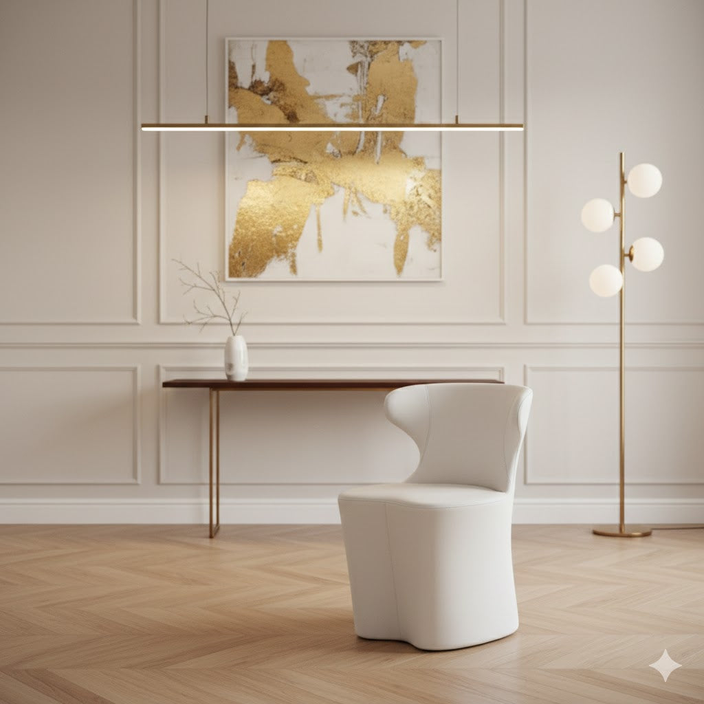 "DESY – Sculptural Purezza" Chair in White Full-Grain Leather (Italian Design) - Outlet