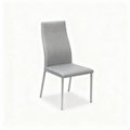 Helena dining chairs in washable grey fabric with black legs, set of six