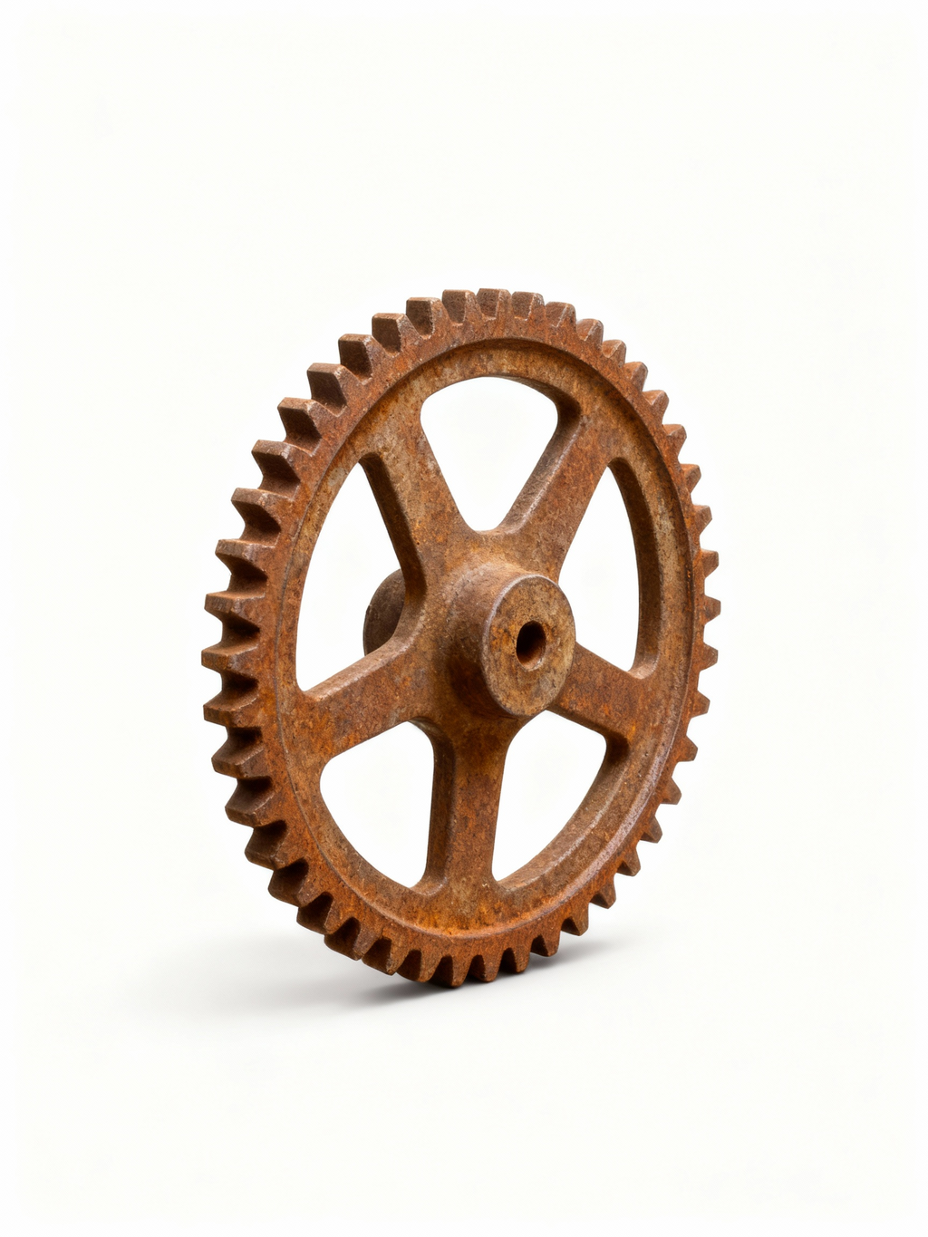 La Machina set of 5 sculptural industrial gears and wheels with aged metal and rusted patina for wall display