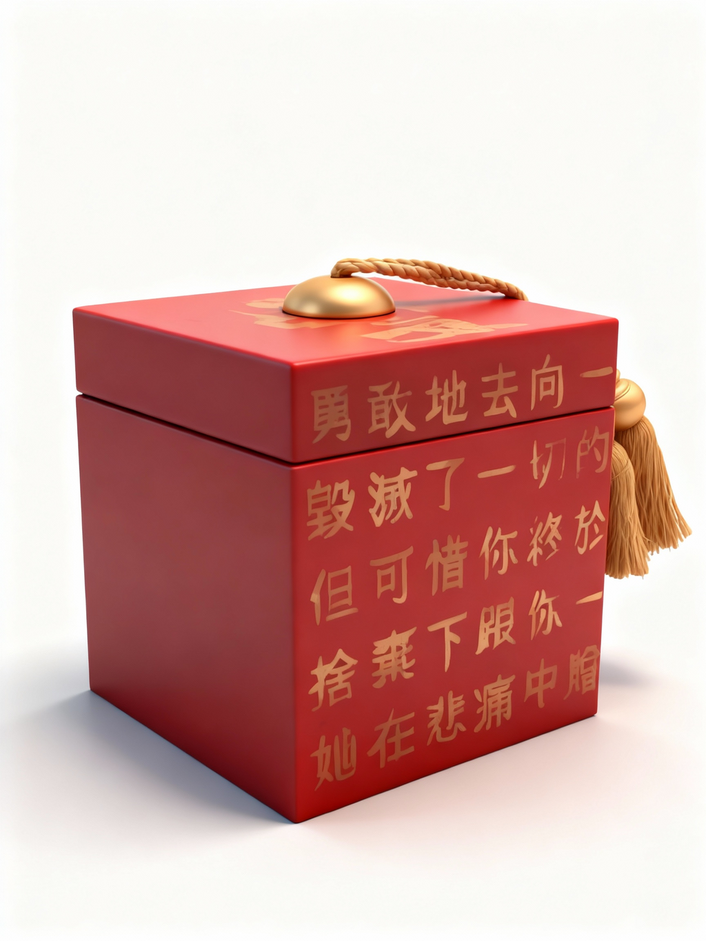 Le Manuscrit decorative box with matte black or red finish, gold calligraphy, and decorative tassel for refined storage