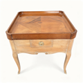Louis XV style walnut side table with marquetry removable tray