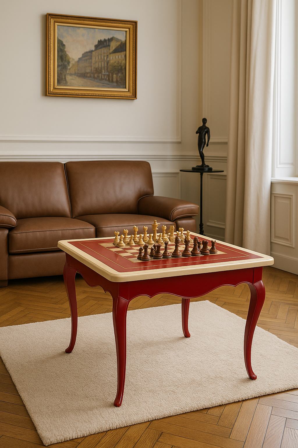 Table de jeu rouge fermee vue exterieure – livraison Belgique Woluwe outlet premium