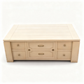 Multifunction lift-top coffee table in vanilla lacquer