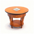 Empire side table with marble top and fluted mahogany legs