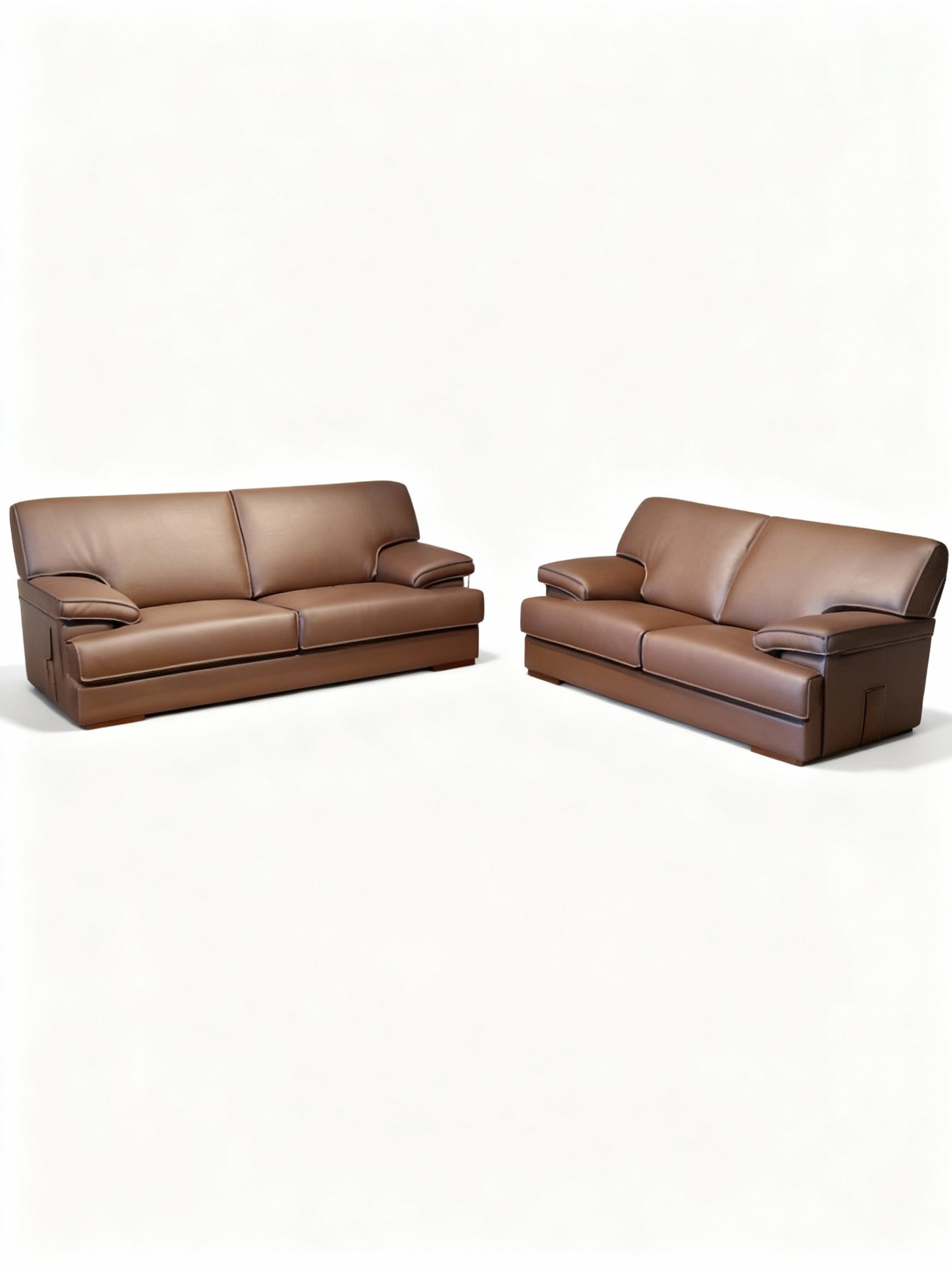 NEBRASKA sofa in exceptional 3.5mm thick full-grain bull leather, chocolate brown hue, with Bultex seat and integrated headrest