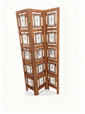 Private Gallery 3-panel folding photo screen in solid wood with horizontal display slots