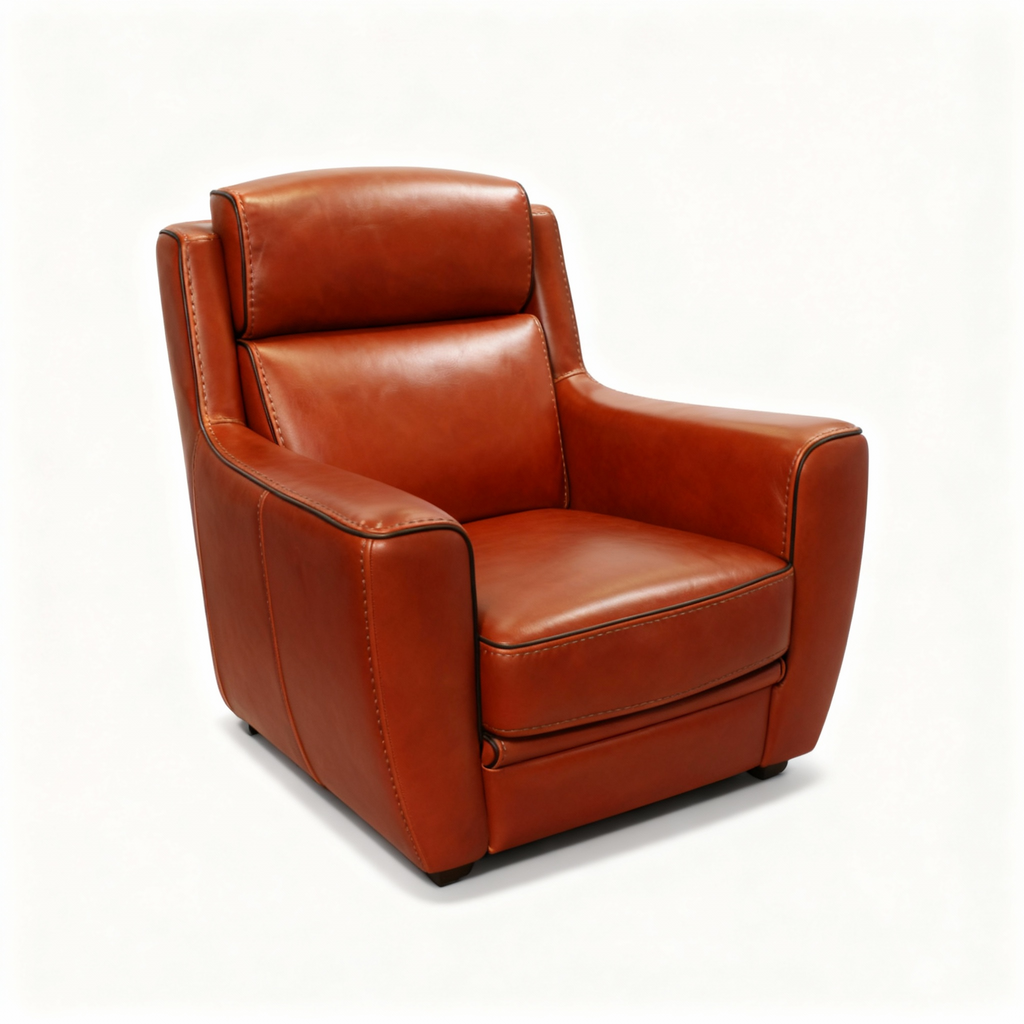 Complete "Québec" living room set featuring a 3-seater sofa, 2-seater sofa, and matching armchair, all upholstered in deep cognac full-grain leather with black piping.Accessibility (screen readers) and Image SEO.