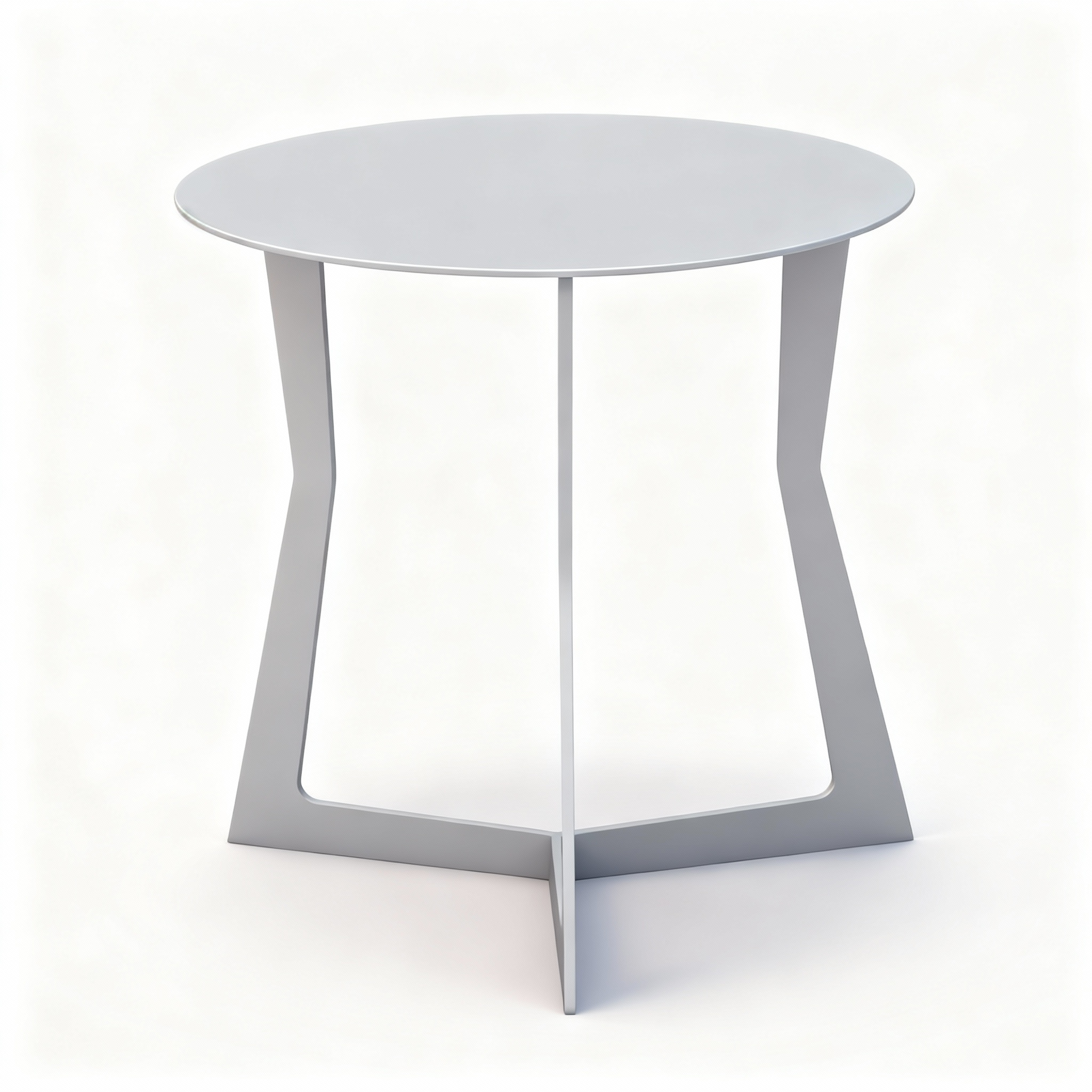 Set of 3 modular round nesting tables with copper-finish metal and raw grey concrete-style tops, featuring dynamic varying heights and tripod bases