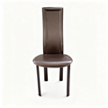 Silhouette high-back dining chair in dark brown faux leather