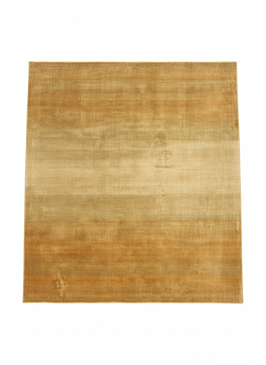 Luminous Amber Gradient short-pile rug 200x300cm with gold yellow to camel beige gradient