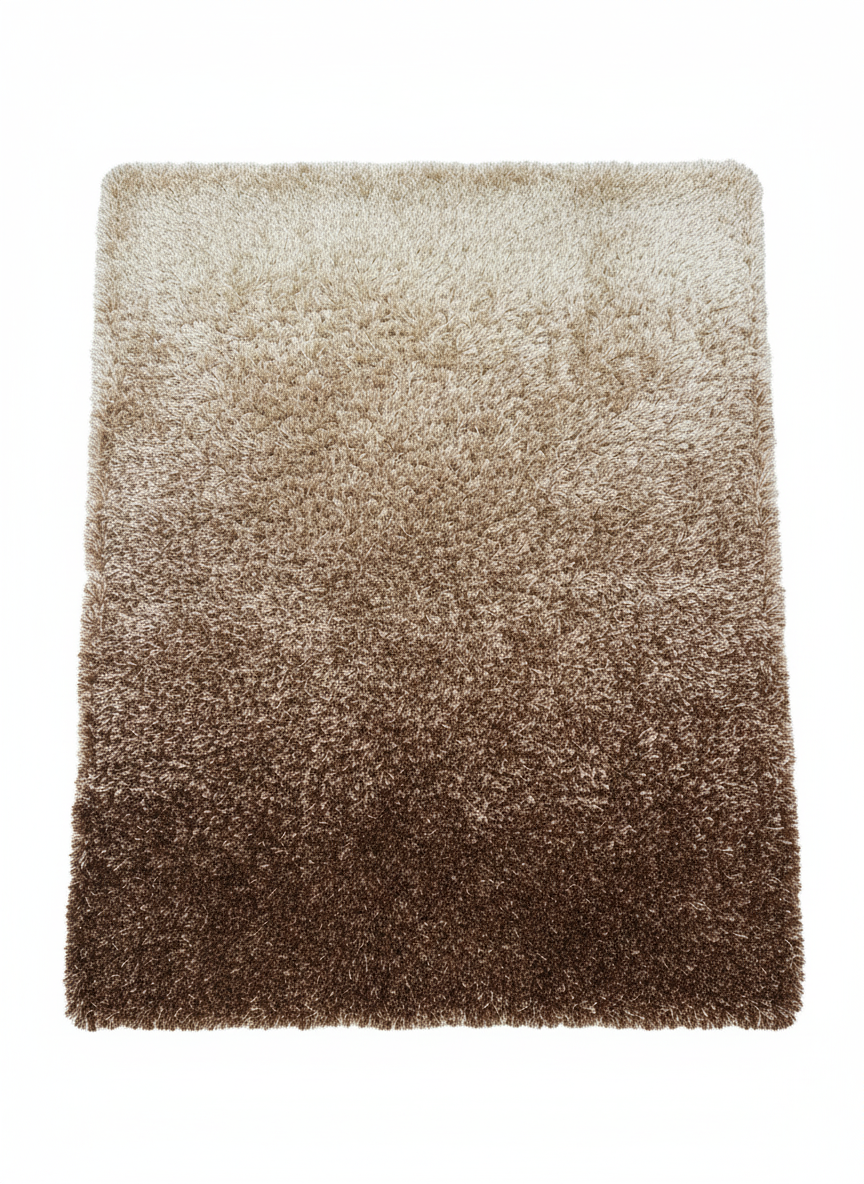 Grand tapis moderne 200x300 cm avec dégradé de couleurs allant du brun foncé au beige clair, style épuré et poil court, pièce unique Outlet Rivet-Lozano n°38.