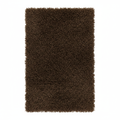 Tapis rectangulaire shaggy (poils courts) de grande taille, couleur brun foncé / chocolat uniforme. Texture très épaisse et moelleuse. Dimensions200x300 cm.