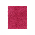 Tapis rectangulaire shaggy (poils longs) de grande taille, couleur rose fuchsia vif et uni. Texture très épaisse et moelleuse. Dimensions 200x300 cm.