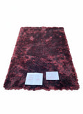 Burgundy Mystery long-pile shaggy rug 170x240cm in bicolour burgundy-red and black