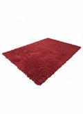 Vivid red long-pile shaggy rug, 170 x 240 cm