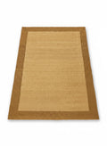 Caramel Frame flat-weave rug 170x240cm in caramel beige with darker border frame