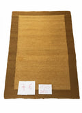 Natural woven rug 170x240cm in ochre and coco texture
