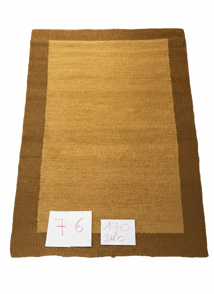 Tapis tissé 170x240cm ocre et brun style coco naturel RivetLozano