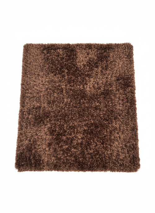 Chocolate Velvet short-pile rug 200x240cm in deep uniform chocolate brown