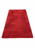 Passion Red short-pile velvet rug 170x240cm in intense uniform vivid red