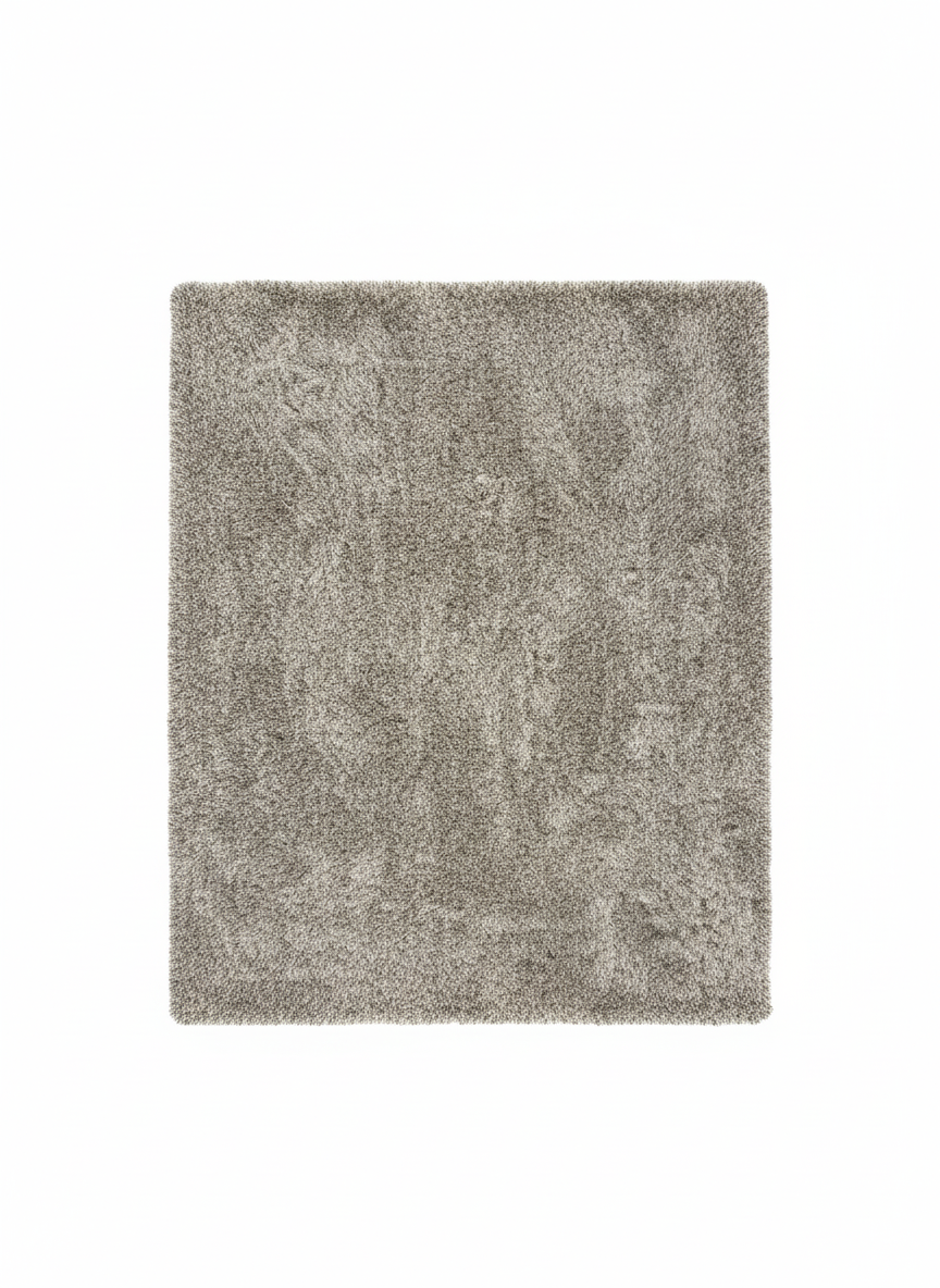 Tapis carré à poils courts de couleur gris-beige clair (taupe) uniforme. Coupe très dense et aspect velouté. Dimensions250x250 cm.